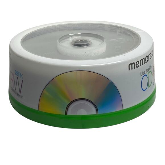 SEALED Memorex 25PK Spindle High-Speed CD-RW Rewritable 12X700MB 80min BLANK CD - Picture 2 of 10
